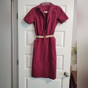 🟢3/$11 Vintage Red Belted Dress